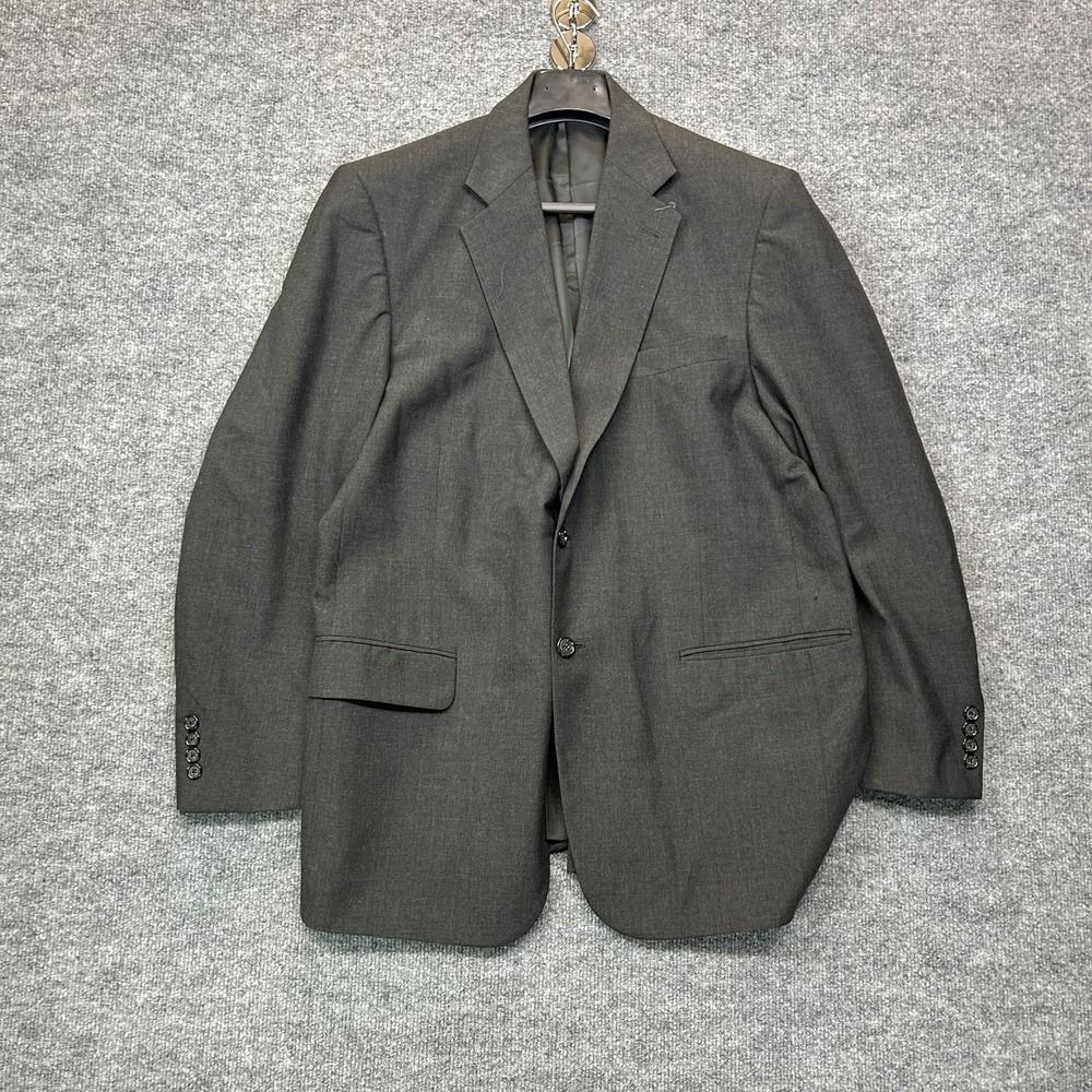 Taylor & Henry Blazer Mens Gray Notch Lapel Classic Formal Two-Button Jacket